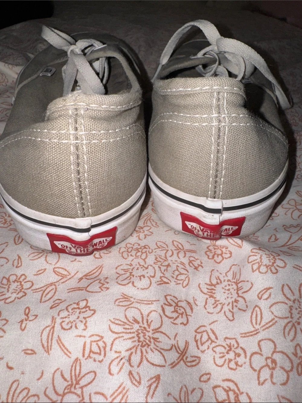 Vans Low-Top Canvas Sneakers in Taupe with White Laces